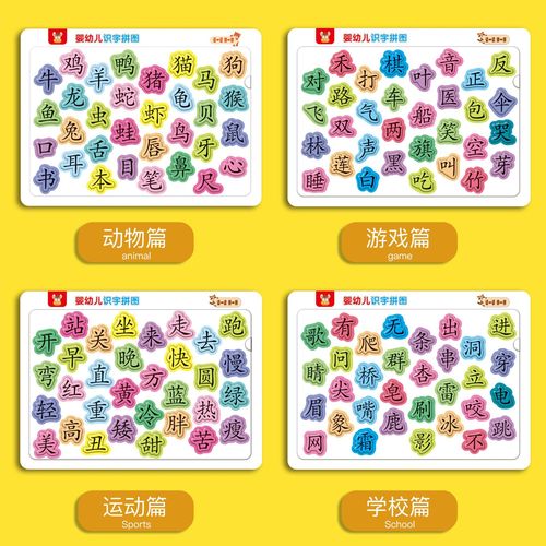魔法汉字组合卡片偏旁部首认字益智成语接龙玩具挂图