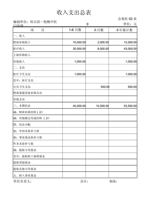 医院最新会计报表.doc
