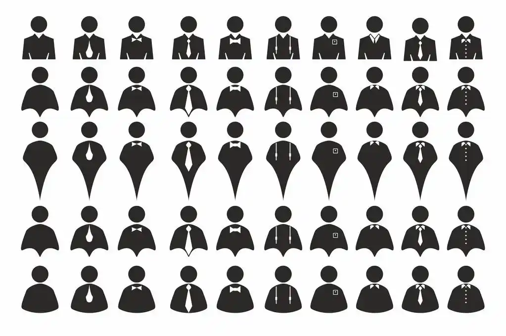 人们图标集,设置在白色的人形图标