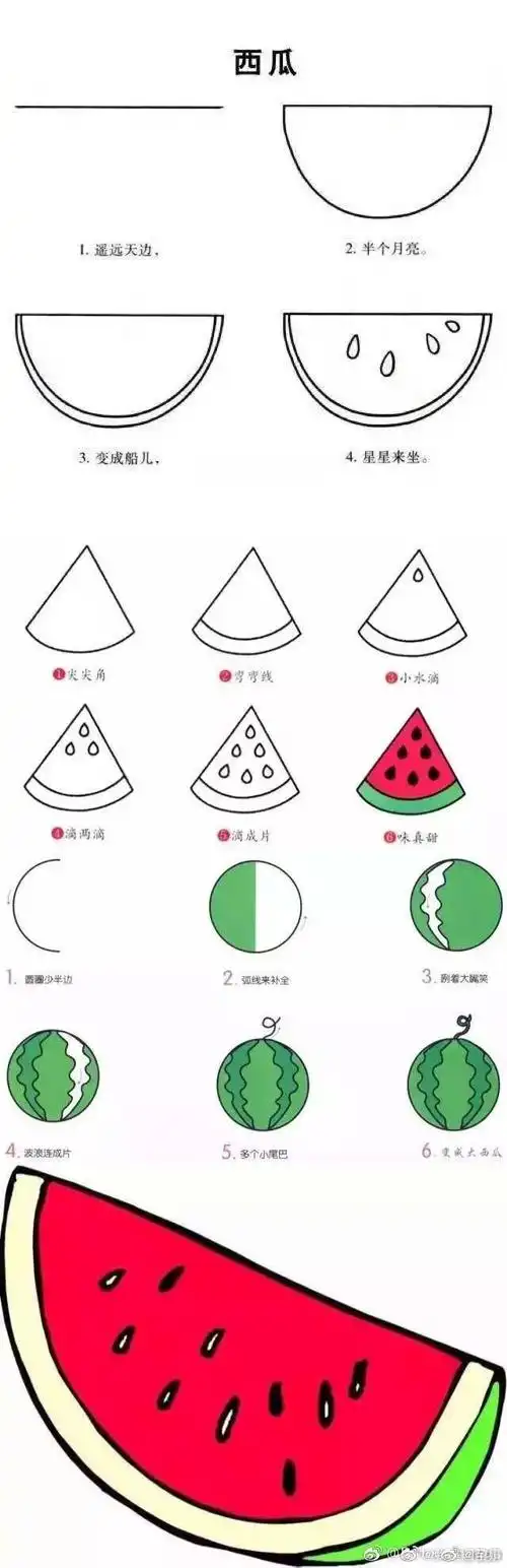简单的水果简笔画教程,快和孩子一起画吧