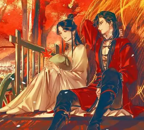 原创《天官赐福》漫画,花花送怜怜红叶!场景太美好!awsl