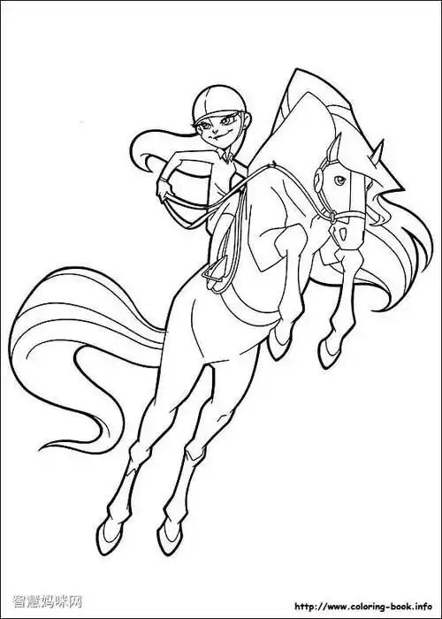 骑马的小女孩简笔画图片