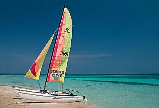 彩色,帆船,漂亮,海滩