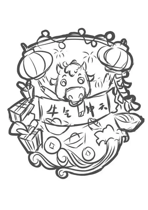 牛气冲天简笔画小报(牛气冲天2021手抄报简笔画) -【爱个性】
