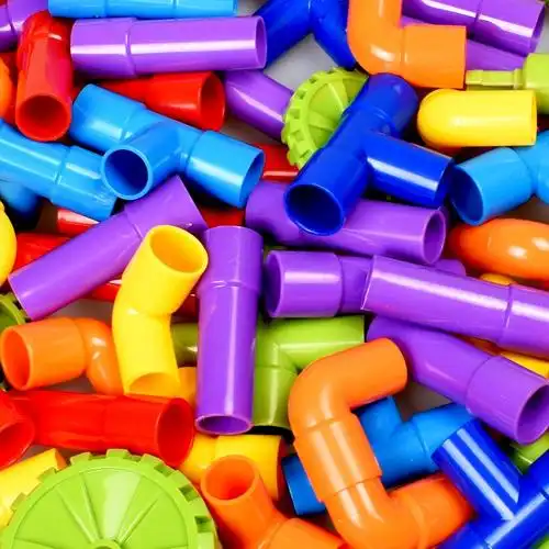 水管道积木塑料拼装插男孩子女童宝宝47益智1236周岁儿童玩具