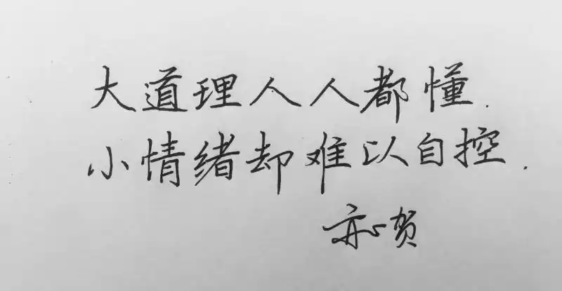 【书写人生手写团】第585天:大道理人人都懂,小情绪却难以自控