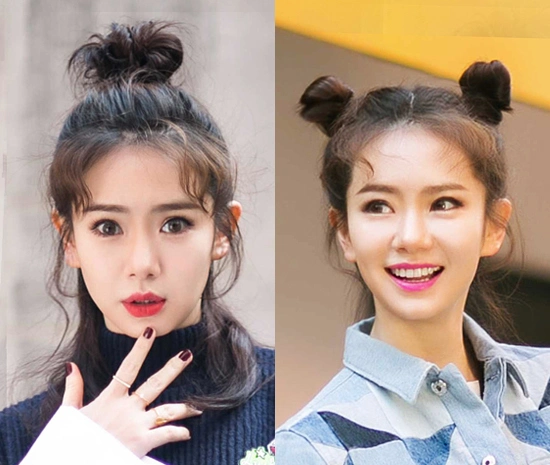 明星们扎哪吒头,迪丽热巴可爱,杨超越仙气,你最喜欢谁?