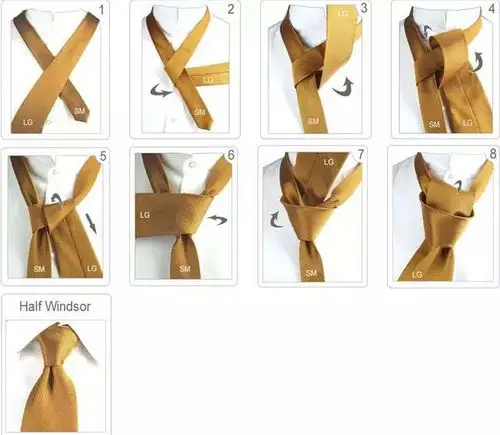 半温莎结--打领带的方法图解