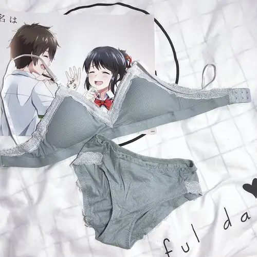 清新少女法式内衣性感小胸钢圈文胸三角胸罩文胸套装