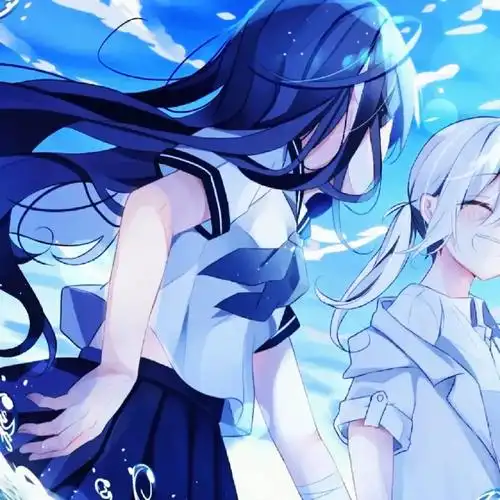 蓝色系闺蜜头像