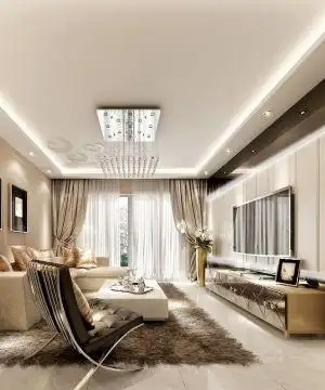 最新现代风格家装客厅吊顶装修效果图大全2020图片