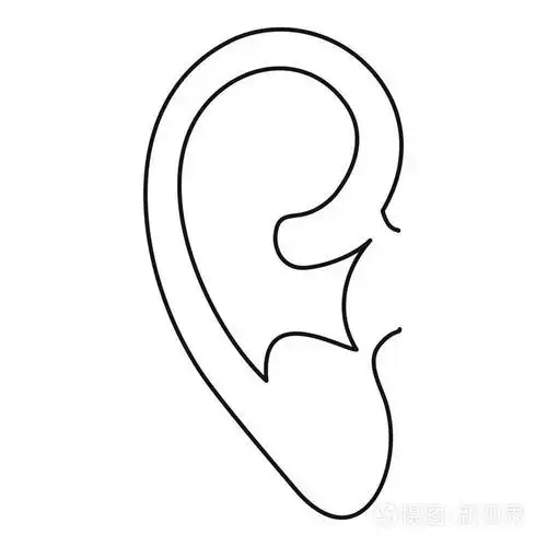 人类的耳朵图标,简单的样式插画-正版商用图片0w9vo5-摄图新视界