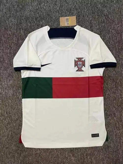 腾讯体育同款葡萄牙球衣2022卡塔尔世界杯国家队客场长袖套装足球训练