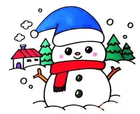 下雪图片简笔画彩色