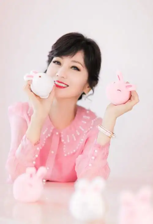 赵雅芝粉色雪纺衬衫气质写真图片16