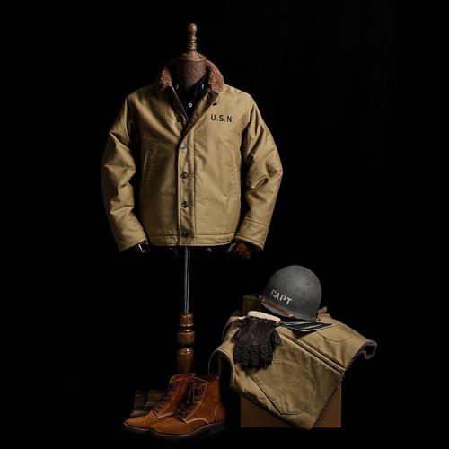 gizemo二战全羊驼毛内里卡其色二代n1 美式复古海军甲板服n-1夹克