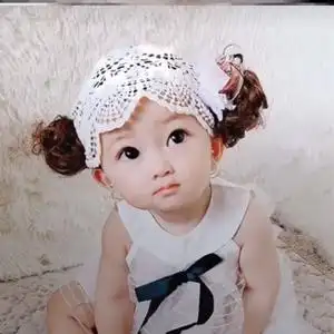 婴儿童发带蕾丝公主发饰女宝宝假发头饰门帽可爱百天生日拍照道具