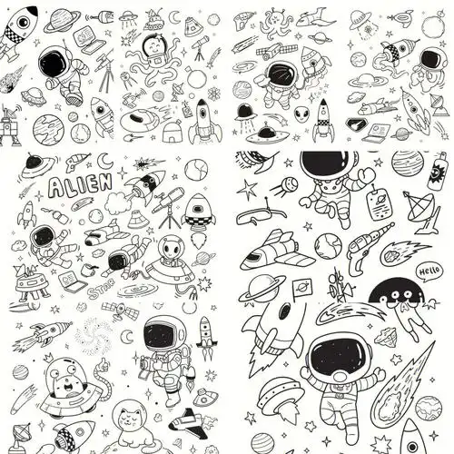 素材分享#宇航员  #简笔画  #太空宇航员