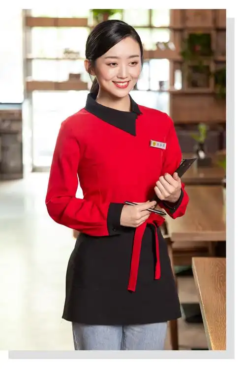 汉堡店工作服餐厅餐饮服务员长袖火锅店烘焙蛋糕面包店员工服装女男灰