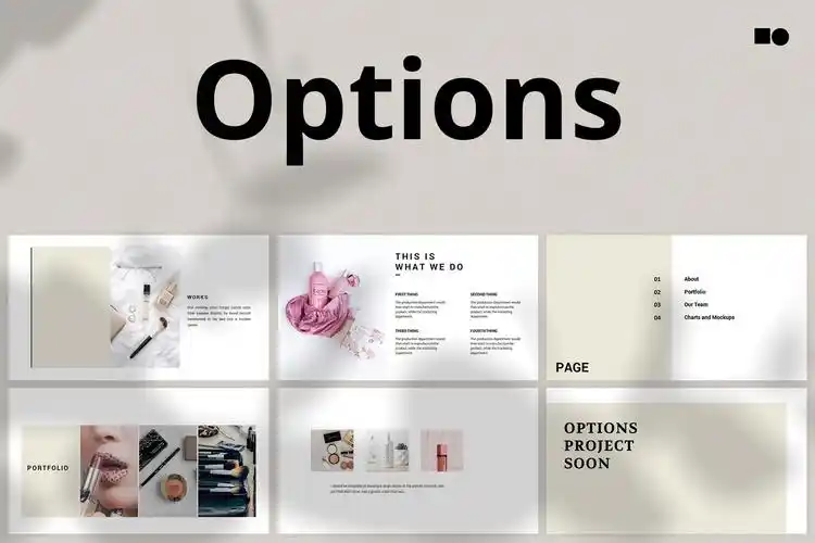 化妆品公司市场策划销售数据ppt幻灯片模板下载options keynote