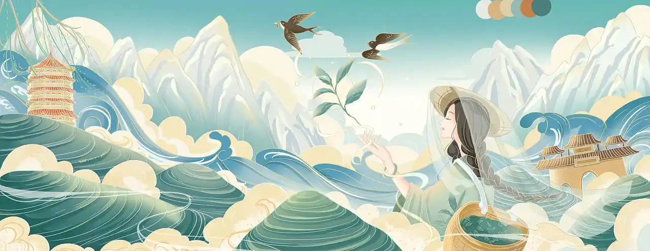 国潮手绘茶叶包装 |插画|商业插画|collins0v - 原创作品 - 站酷