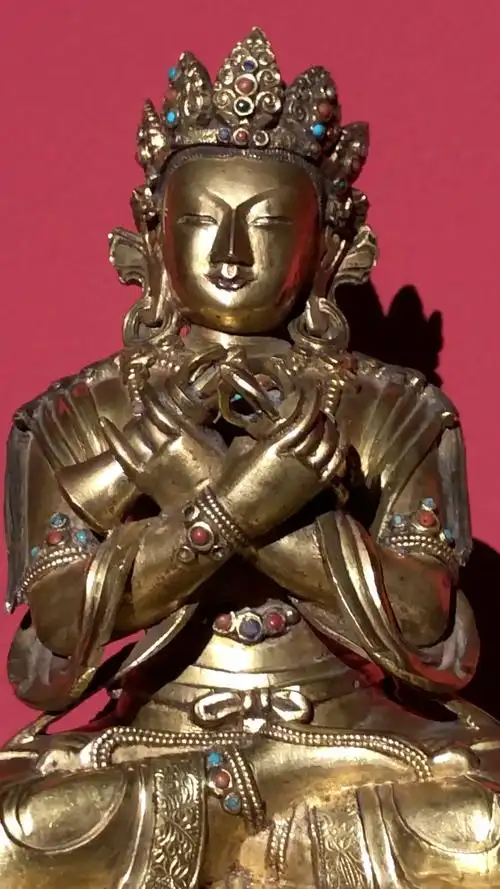 北京大羿 清康熙 铜鎏金 金刚总持坐像