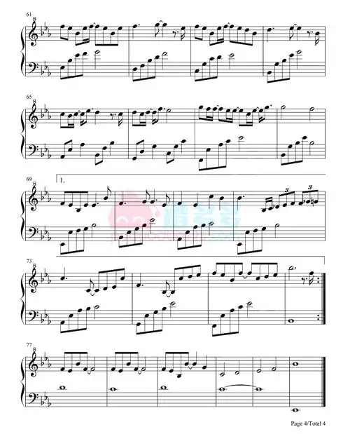 电影你的婚礼插曲离开你以后钢琴谱