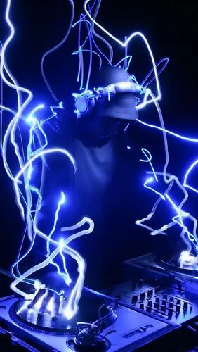 dj,霓虹灯,创意图片