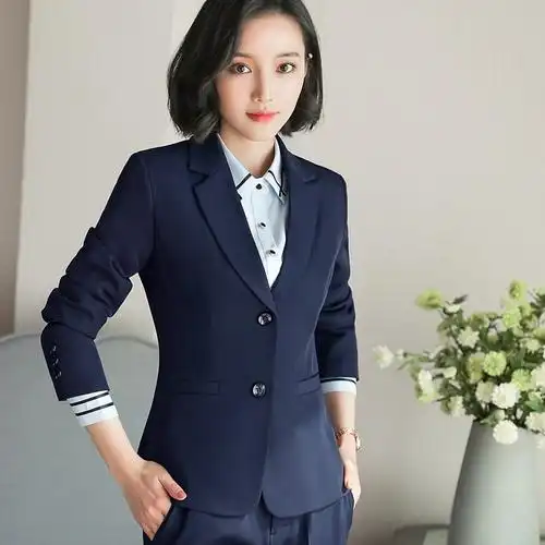 秋冬女西装外套职业装西服套装修身免烫商务马甲三件套工作服大码