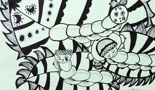 蚕宝宝 作者姓名: 王梦瑶 作者年龄:9岁 作品类别: 线描 奖       项