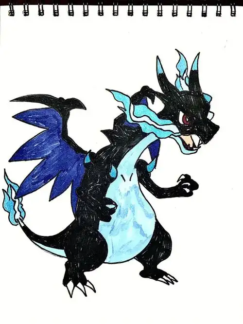 艾岚喷火龙简笔画