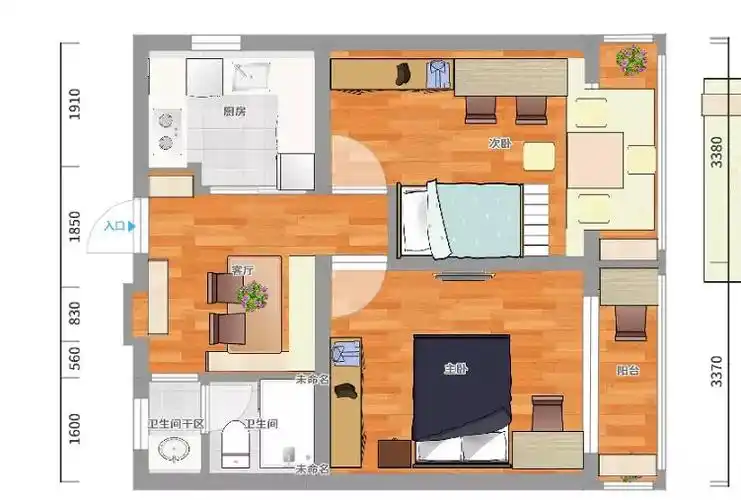 76平北欧极简二居装修效果案例-宜家小清新装修实景图赏析-土巴兔家居