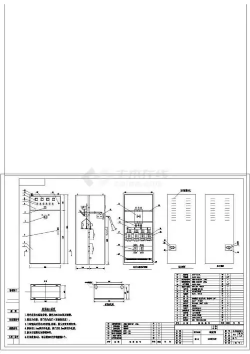 某动力柜总装配图cad详细构造设计图