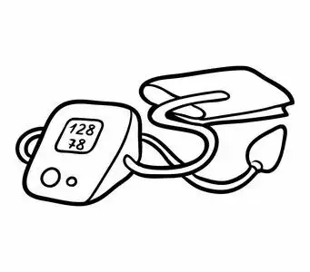 着色书眼压血压测量插画