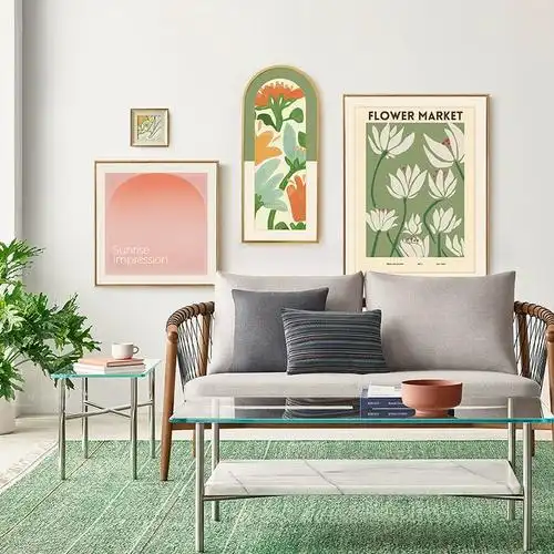 韩系小清新组合沙发背景装饰画北欧ins风客厅小资挂画现代卧室画