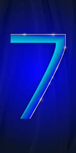 蓝色背景科技光点金线数字7质感创意海报