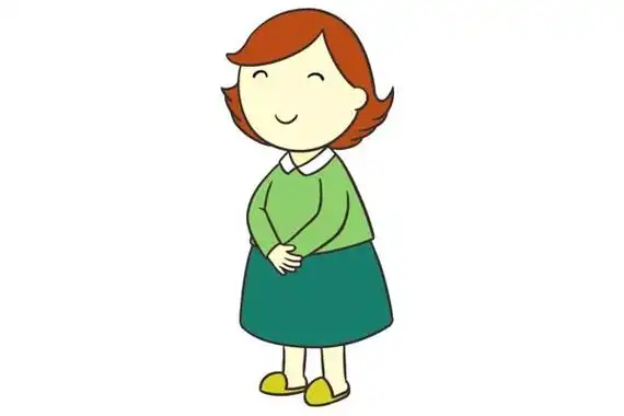 微笑的妈妈简笔画全身画步骤教程