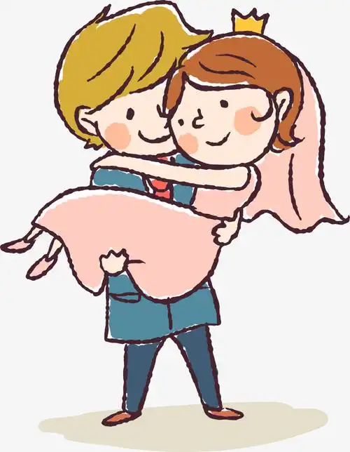 卡通可爱公主抱情侣免抠素材免费下载_觅元素51yuansu.com