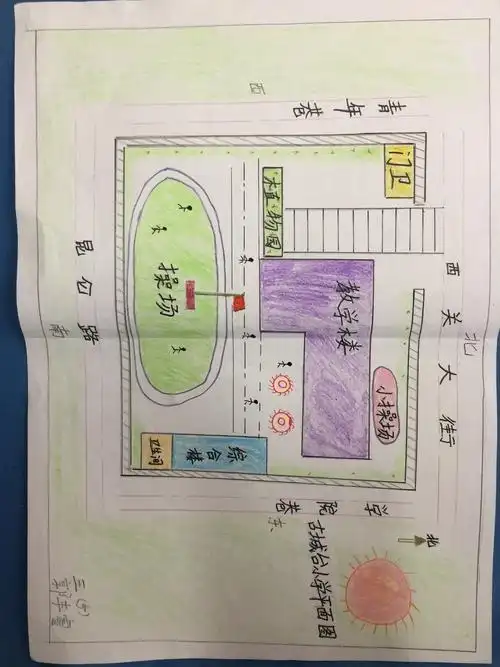 我设计的校园平面图 课后口语展示------古小三五班