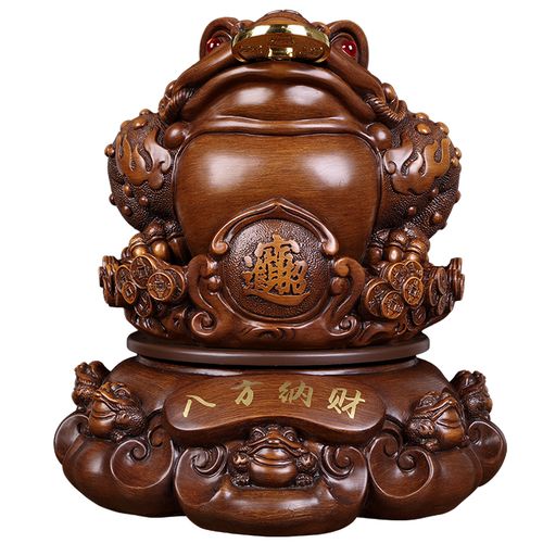 招财金蟾摆件三足金蝉蟾蜍聚财旺财家居风水装饰摆件