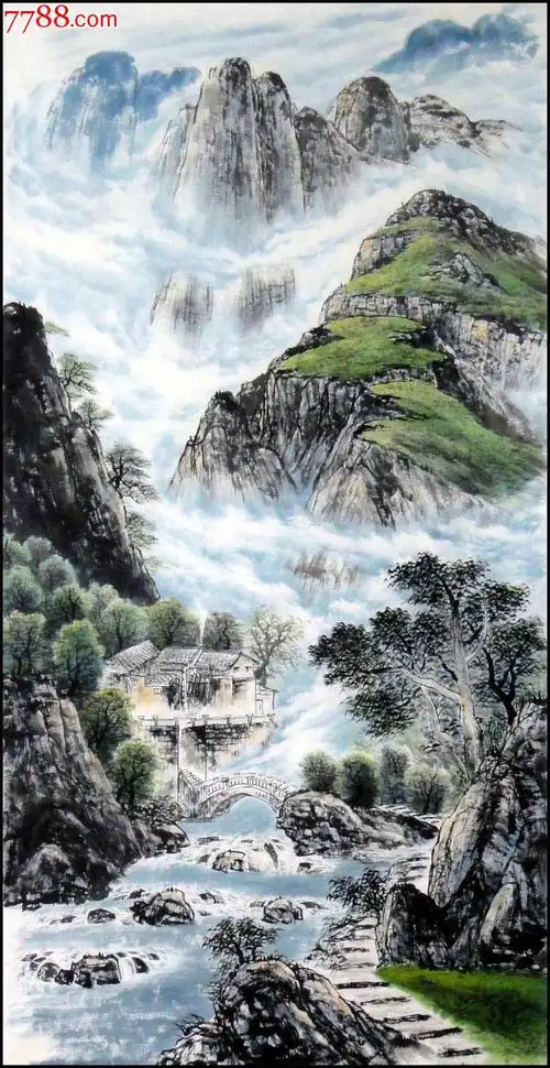 赵国经精品四尺山水画