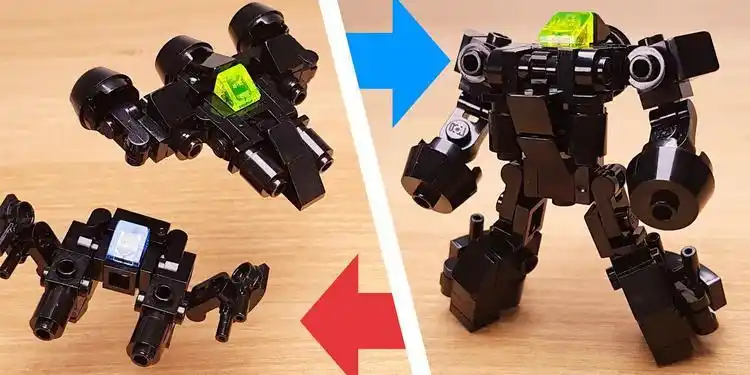 乐高迷你机器人教程:组合一个会变身黑色变形金刚!_网易视频