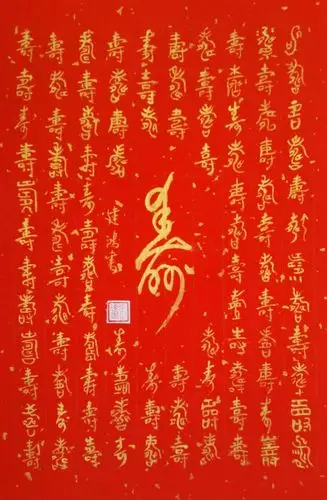 甲骨钟鼎秦篆玺印碑谒墓志等真草棣篆四体寿字百篇故其名曰