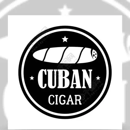 原始的古巴雪茄徽标在白色背景网络设计的原始的古巴雪茄矢量徽标的