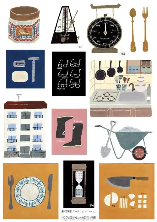 99盐系手帐素材 work by hiroko yoshimoto突然高产 惊不惊喜#sue的