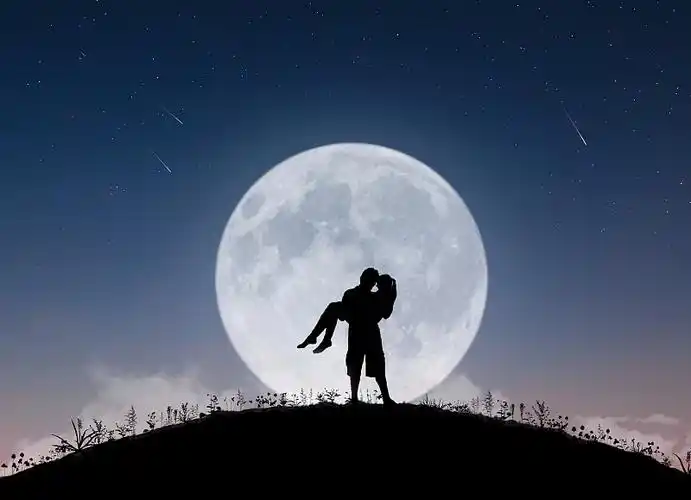 月下情侣图片