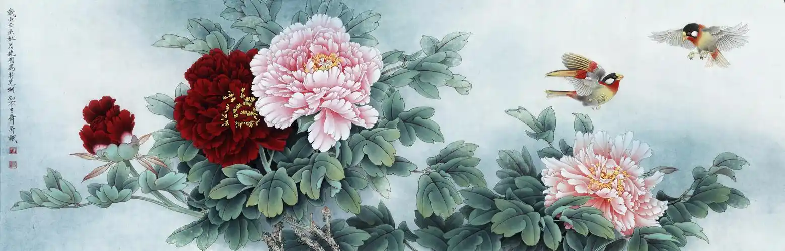 工笔牡丹-春来韶华相思舞