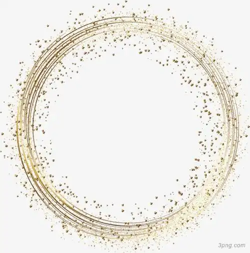 金色圆形线条png素材透明免抠图片边框纹理
