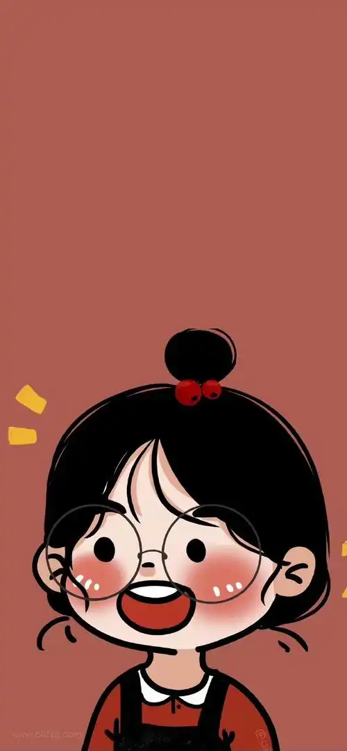 可爱手绘女生头像手机壁纸