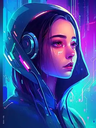 当前位置:>数字艺术>ai平面元素>人物>赛博朋克未来科技风炫彩女孩